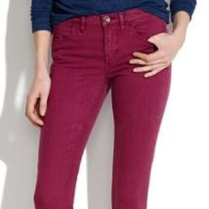 Madewell Skinny Skinny Ankle Dusty Burgundy Jeans